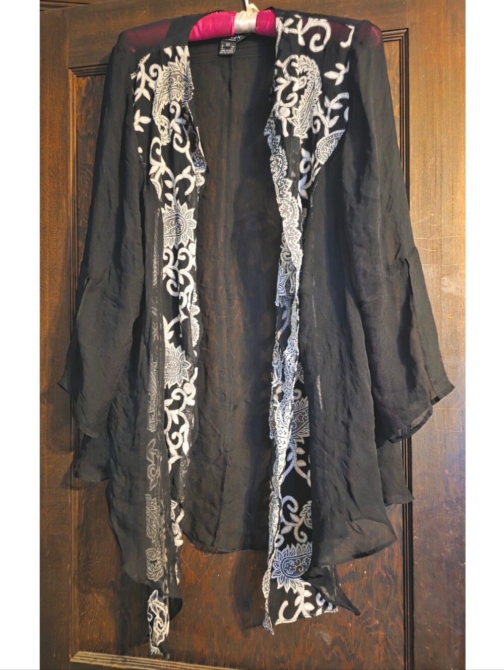 Citron Black and White Silk-blend Top (0x)